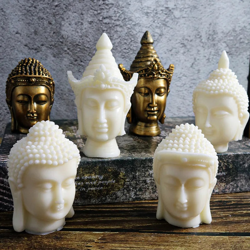 3D Buddha Head Silicone Mold – Candle, Resin & Plaster Casting