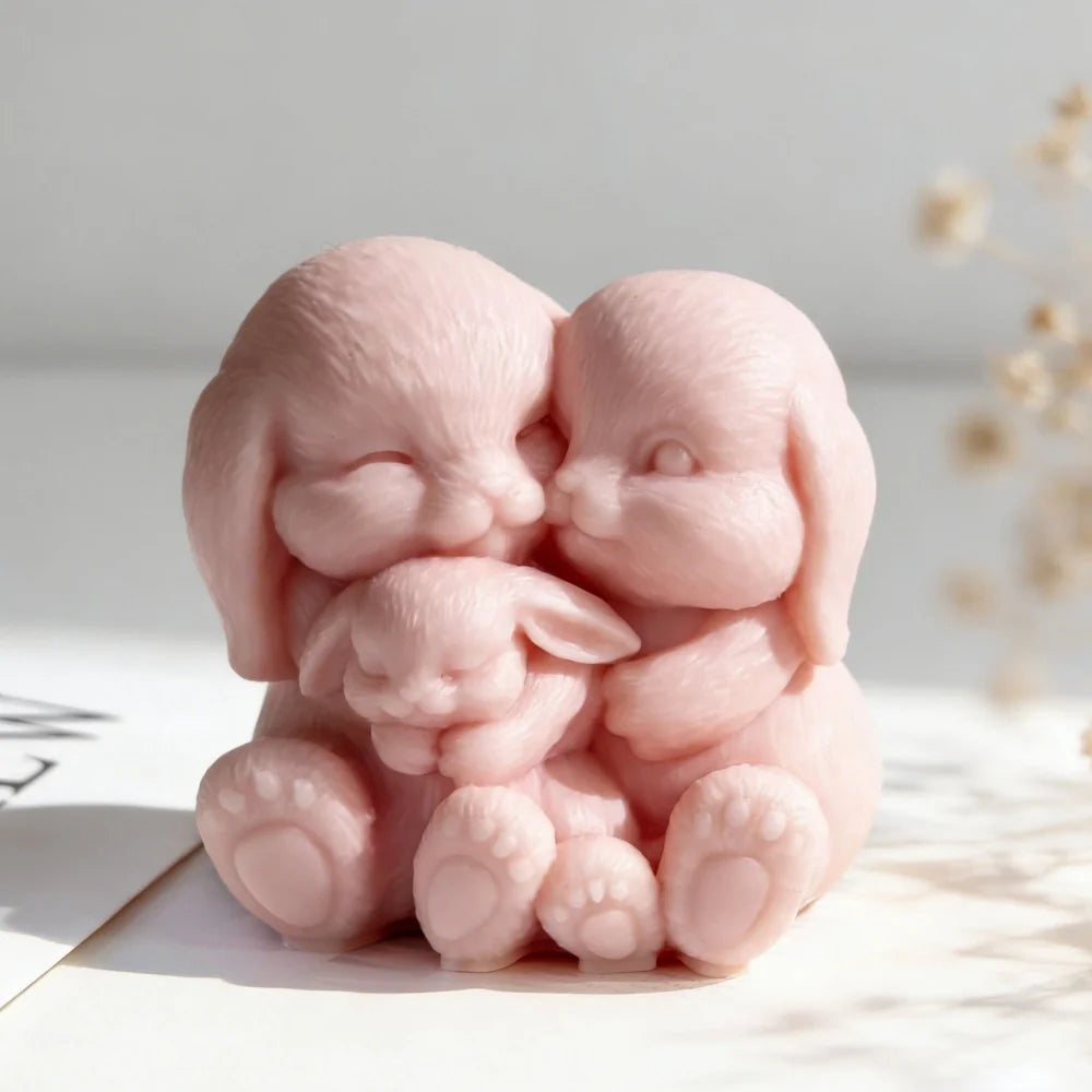 Couple Rabbit Silicone Mold – DIY Candle & Soap Making