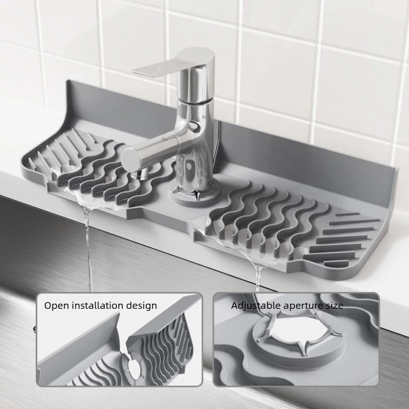 NIFTY Adjustable Silicone Sink Splash Guard Mat & Faucet Protector