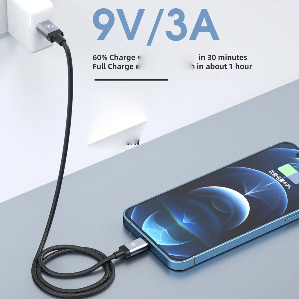 FONKEN 65W Magnetic USB-C Cable | Fast Charge & Data Sync
