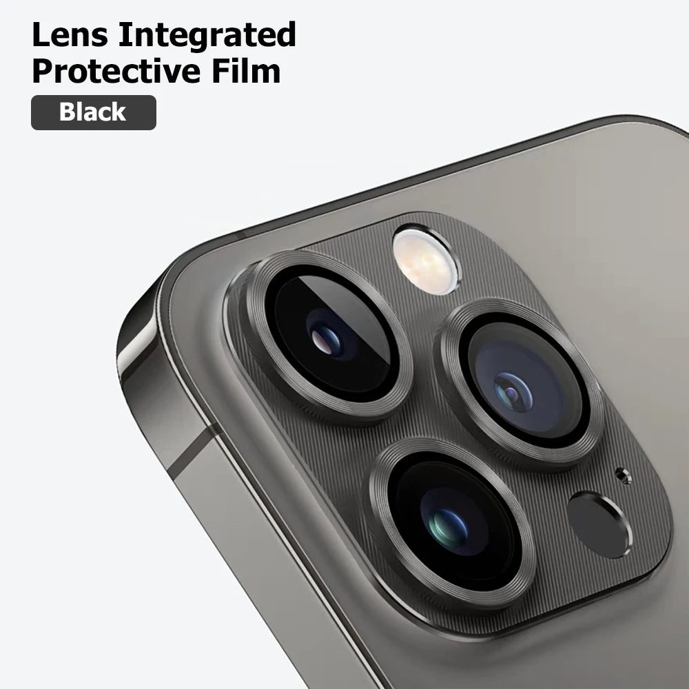 Metal Camera Lens Protector Tempered Glass for iPhone Pro