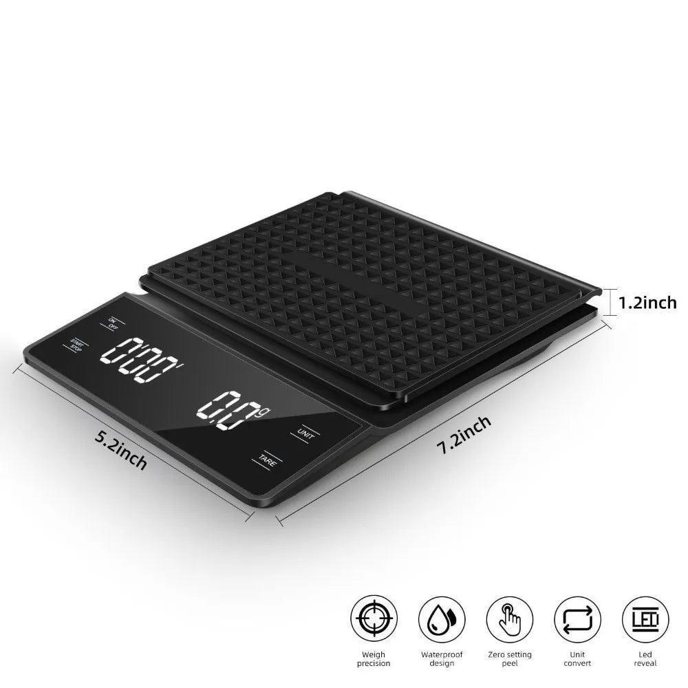 Digital Coffee Scale 3kg/0.1g LCD Display with Timer