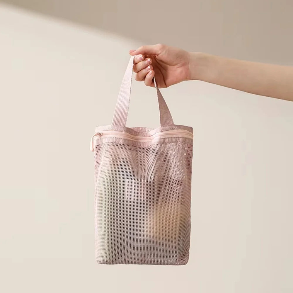 Hanging Mesh Toiletry Bag – Portable Travel Cosmetic Organizer