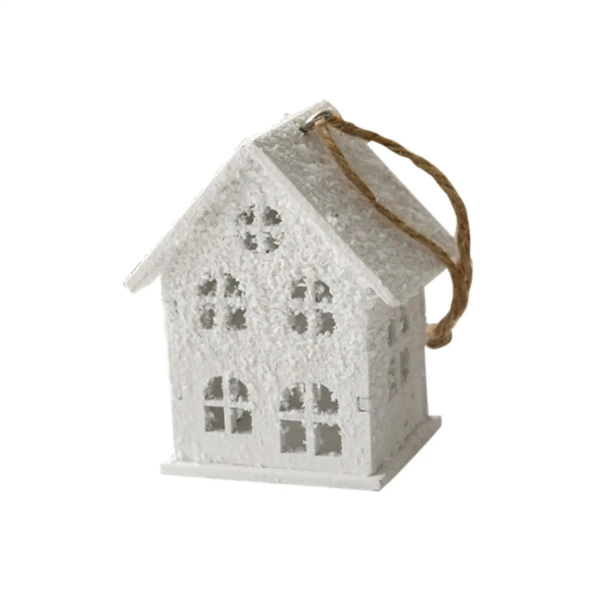 Wooden Snow House Christmas Ornament – Holiday Tree Pendant