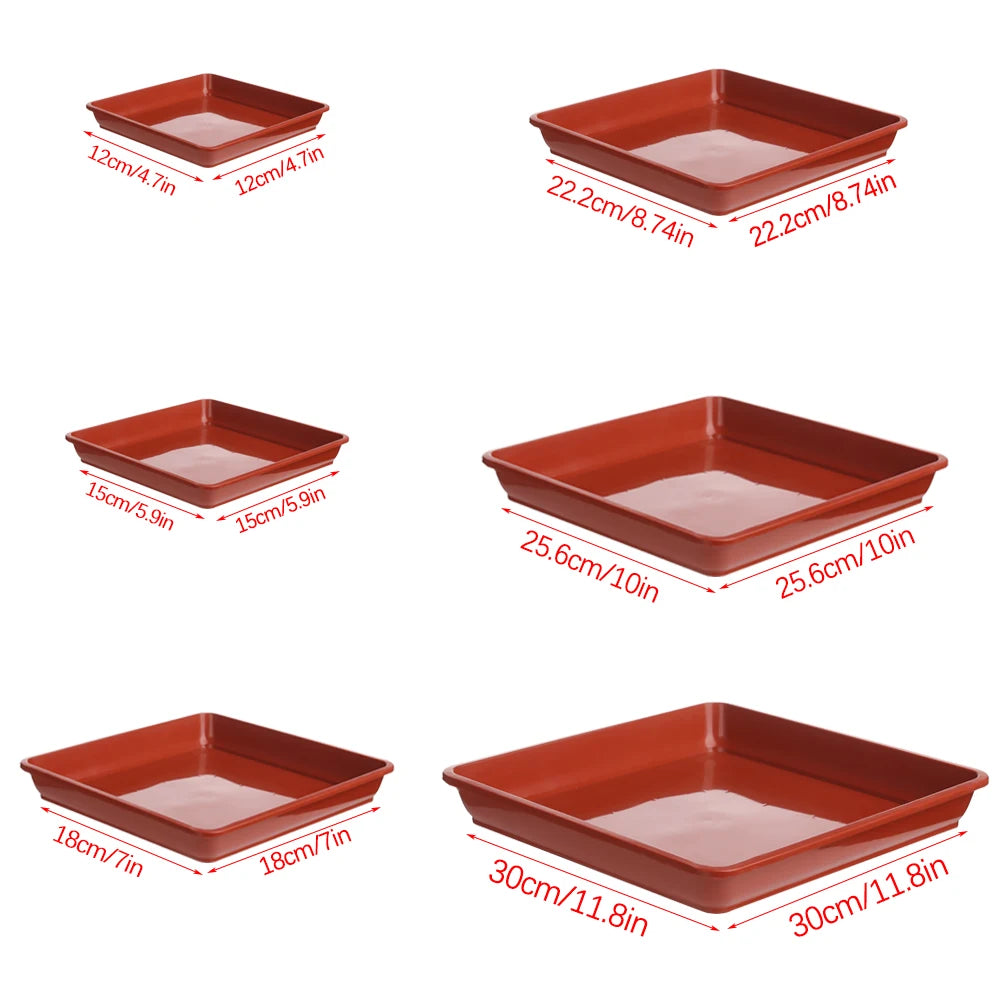 Square Plastic Plant Saucer Drip Tray – Indoor & Outdoor Use