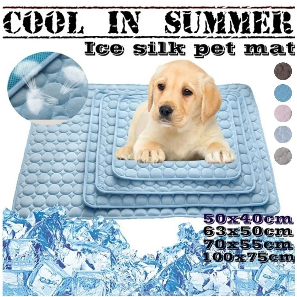 Ice Silk Pet Cooling Mat for Dogs & Cats – 6 Sizes & Colors