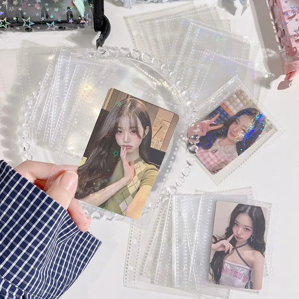 A8 Kpop Photocard Binder Star Glitter 3-Inch Loose-Leaf Album
