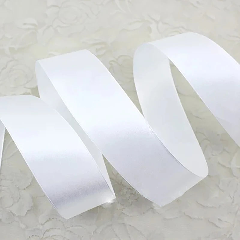 White Single Face Satin Ribbon 25 Yards – Gift & Craft Wrap