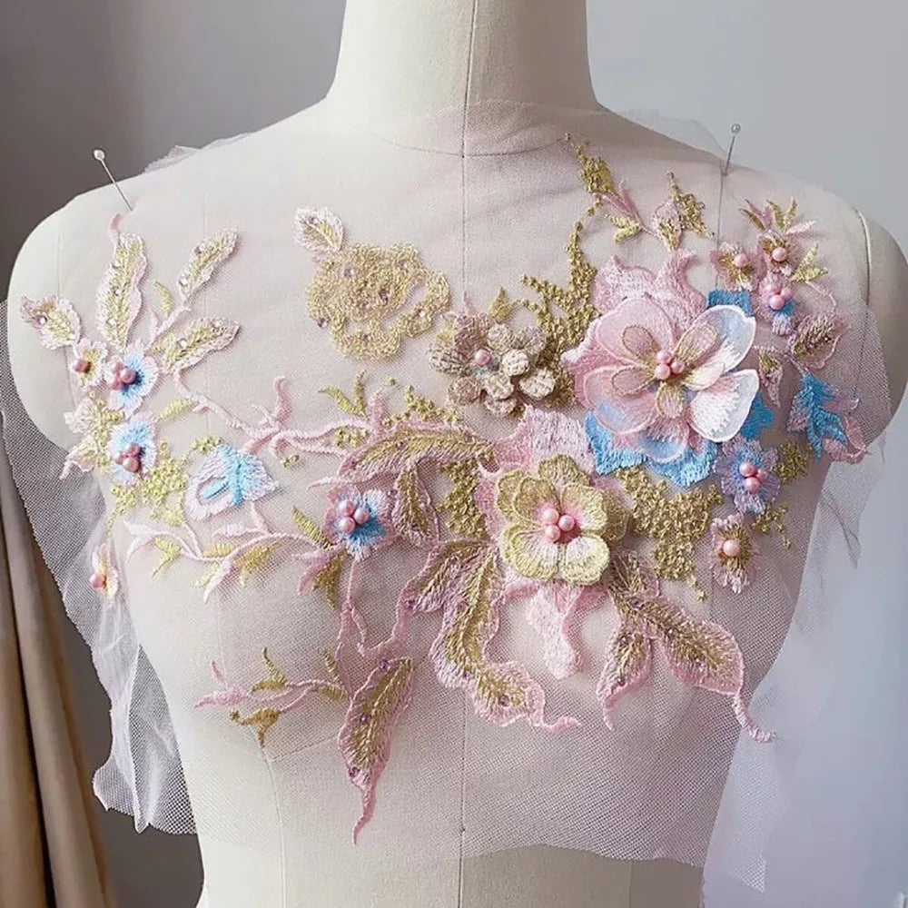 Sequin Embroidery Floral Patch – DIY Appliqué for Costumes