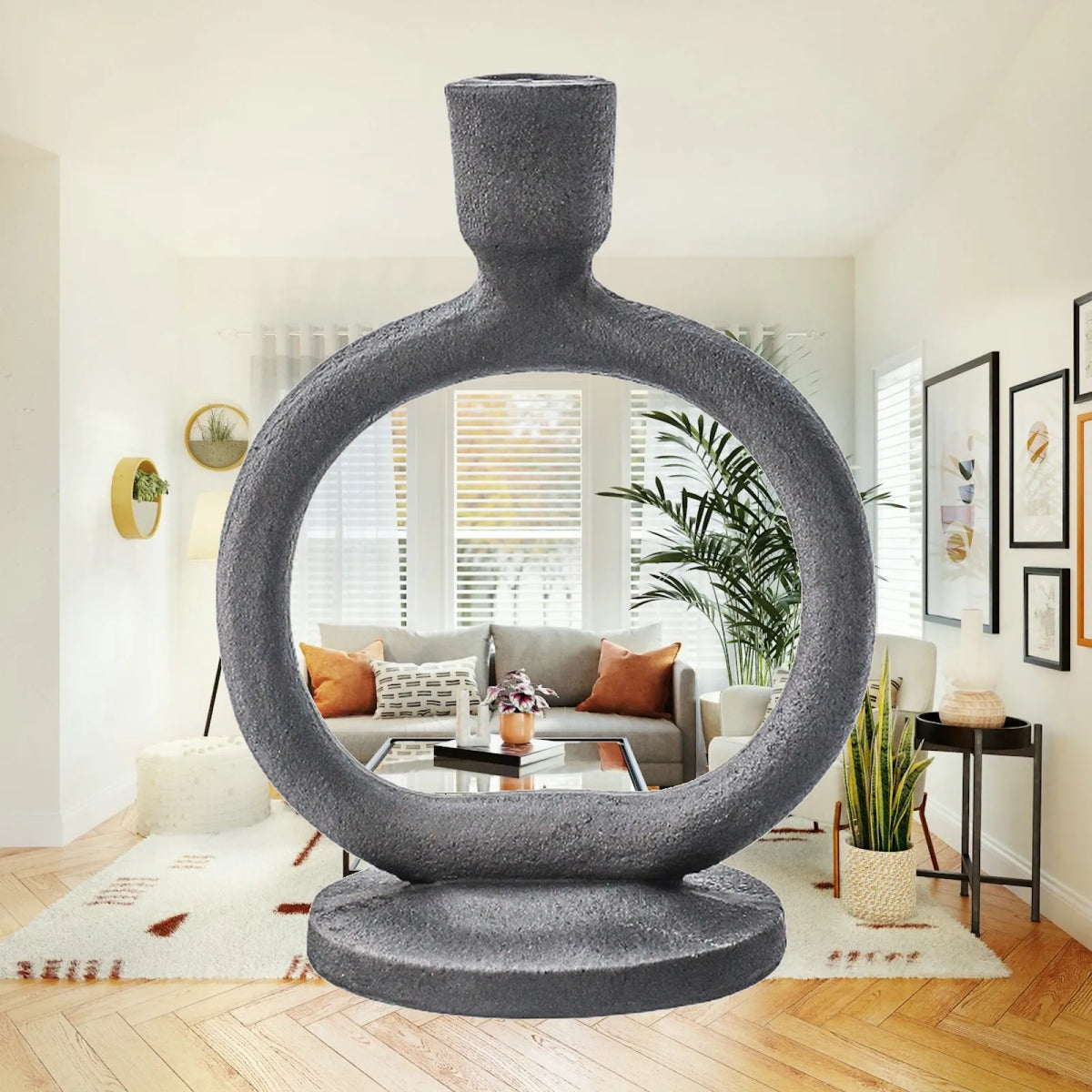 Retro Resin Pillar Candle Holder | Nordic Candlestick Stand