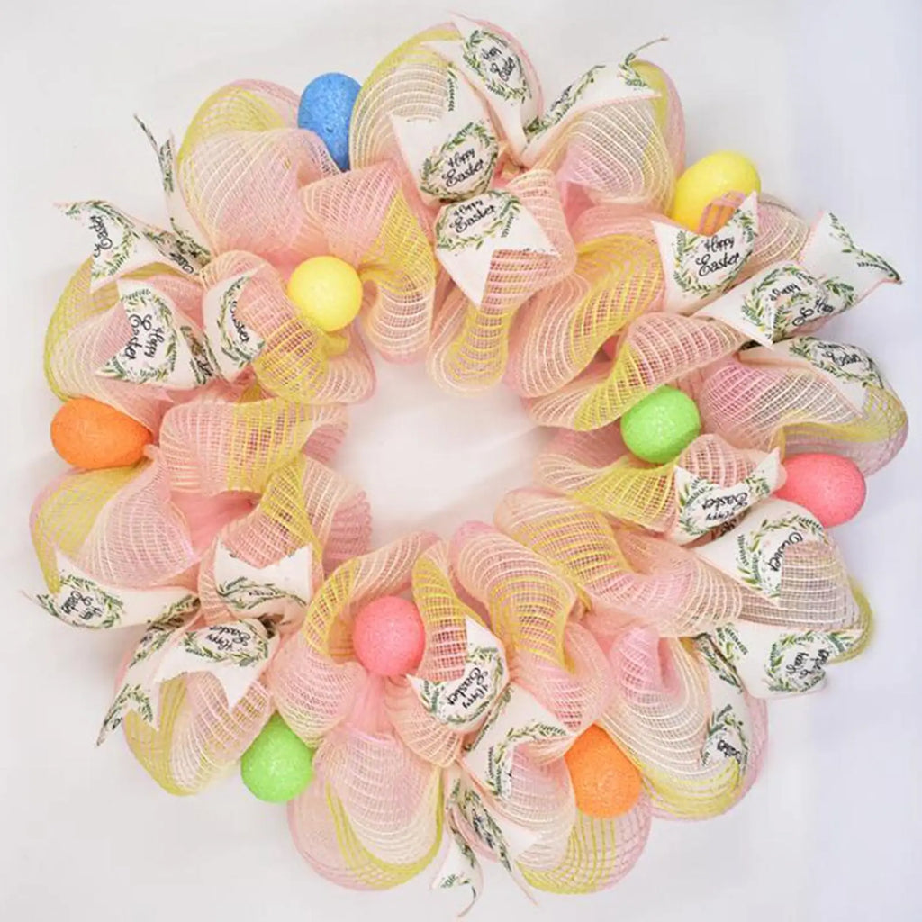 Pastel Foil Mesh Ribbon 10 Yards – Easter Wreath & DIY Decor