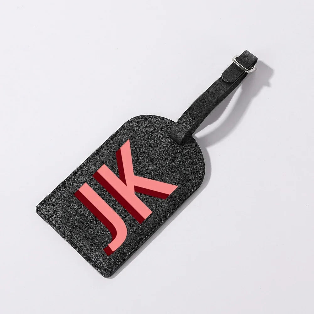 Personalised Monogram PU Leather Luggage Tag – Travel Gift