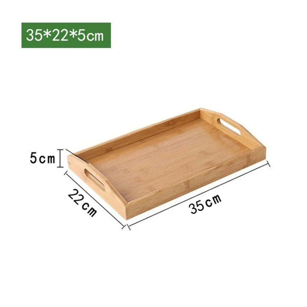 Retro Bamboo Wood Rectangular Storage Tray – Tea & Home