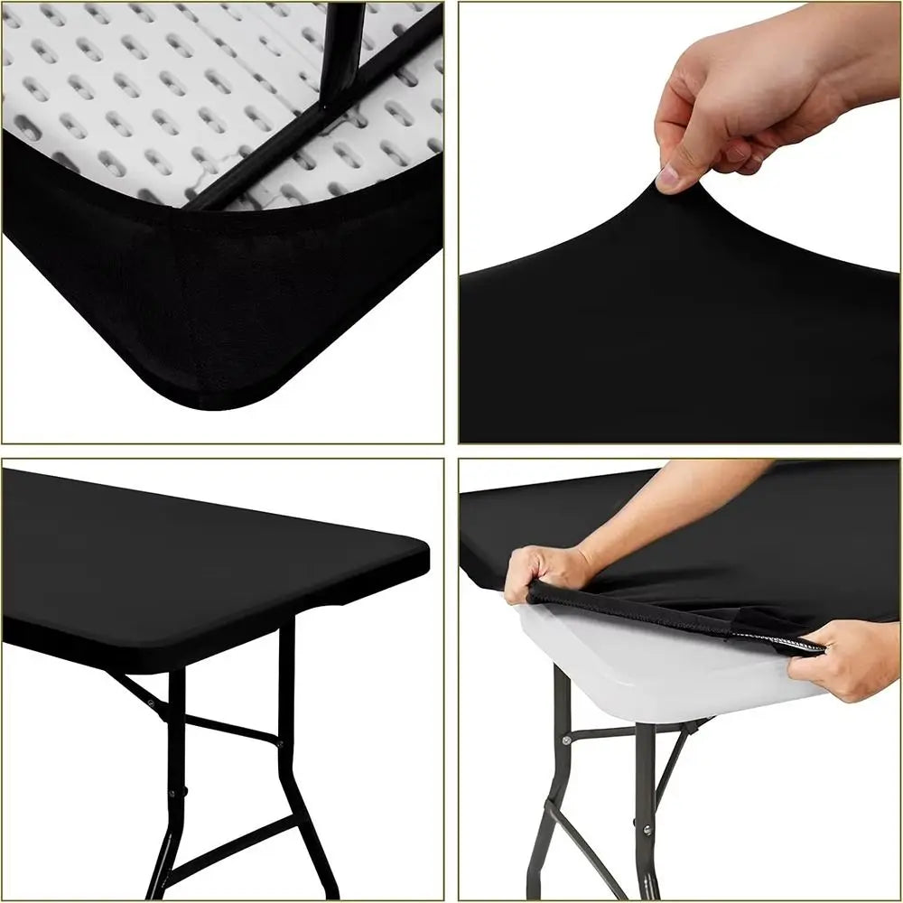 Spandex Elastic Fitted 6FT Rectangular Tablecloth | Wrinkle Free