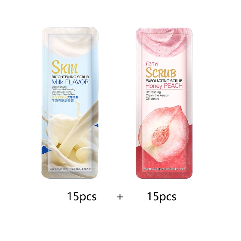 LAIKOU Peach Exfoliating Body Scrub Cream 30 Pcs | Brighten