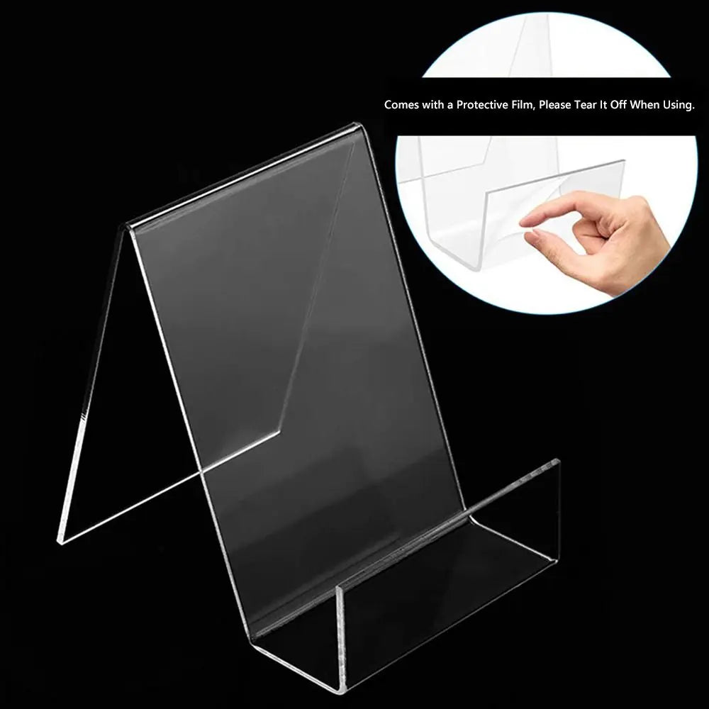 Acrylic Book Holder Transparent CD Display Rack & Bookshelf