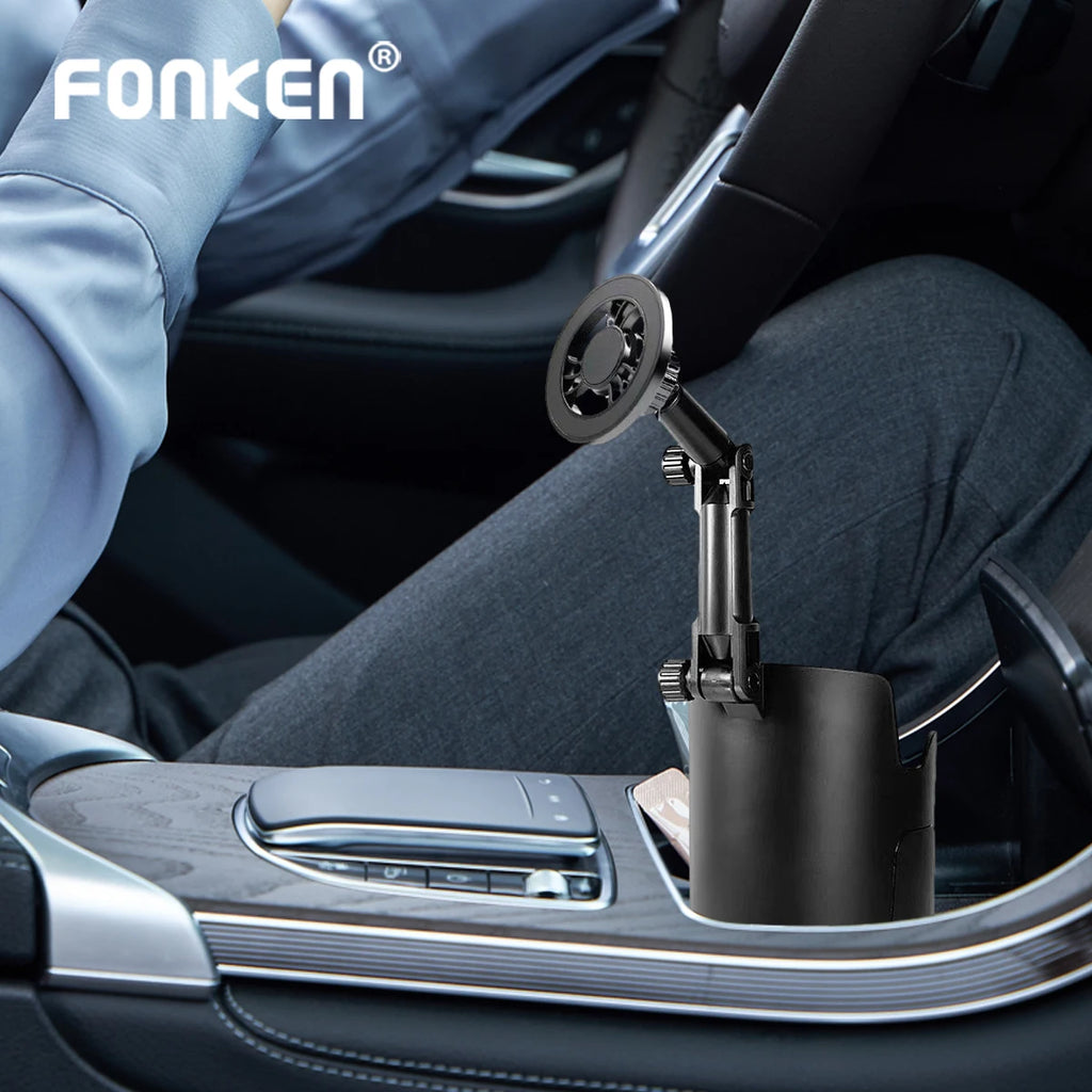 FONKEN 2-in-1 Car Cup Holder Phone Mount | 360° MagSafe