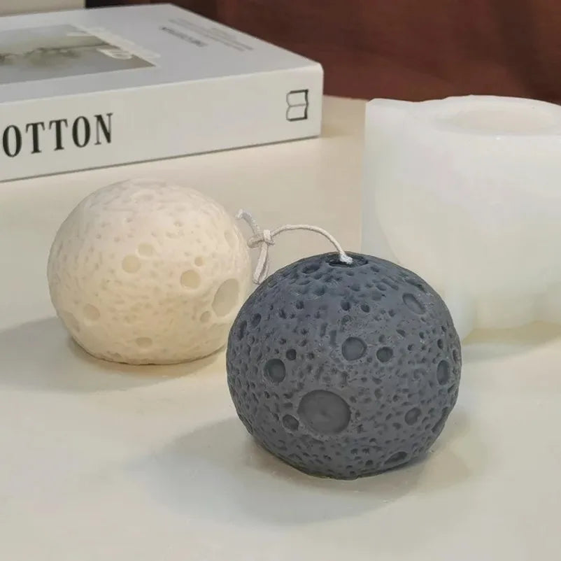 3D Earth Moon Silicone Mold – DIY Candle, Resin & Soap Cast