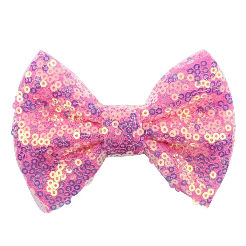 5-Pack Glitter Sequin Hair Bows – DIY Girls Hair Accessories
