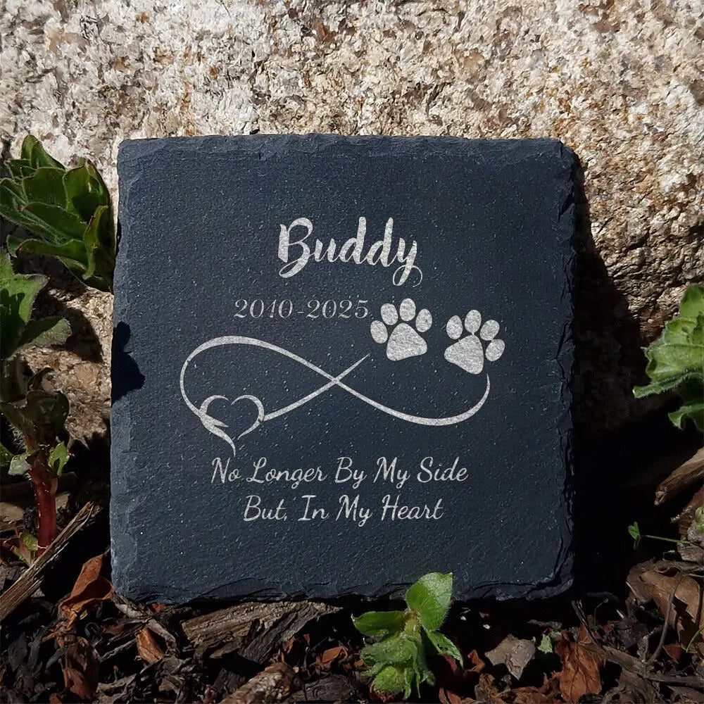 Personalized Engraved Slate Garden Stone – Custom Dog Name