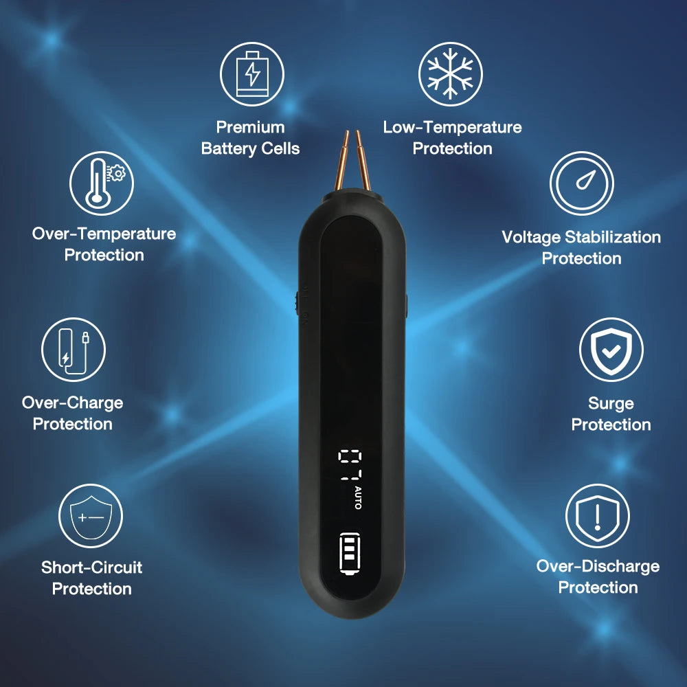 12-Level Portable Spot Welder Kit – LED-Lit 18650 Battery Tool