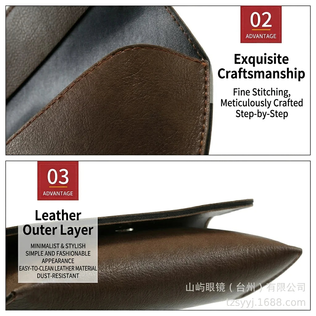 Folding Glasses Case – PVC Leather Eyewear Holder