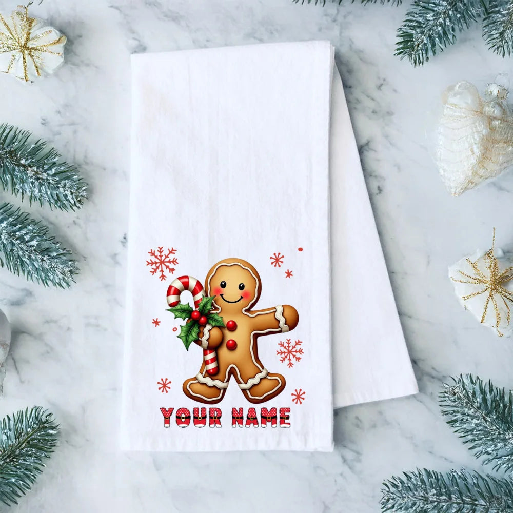 Personalized Christmas Tea Towel – Festive Holiday Kitchen Gift