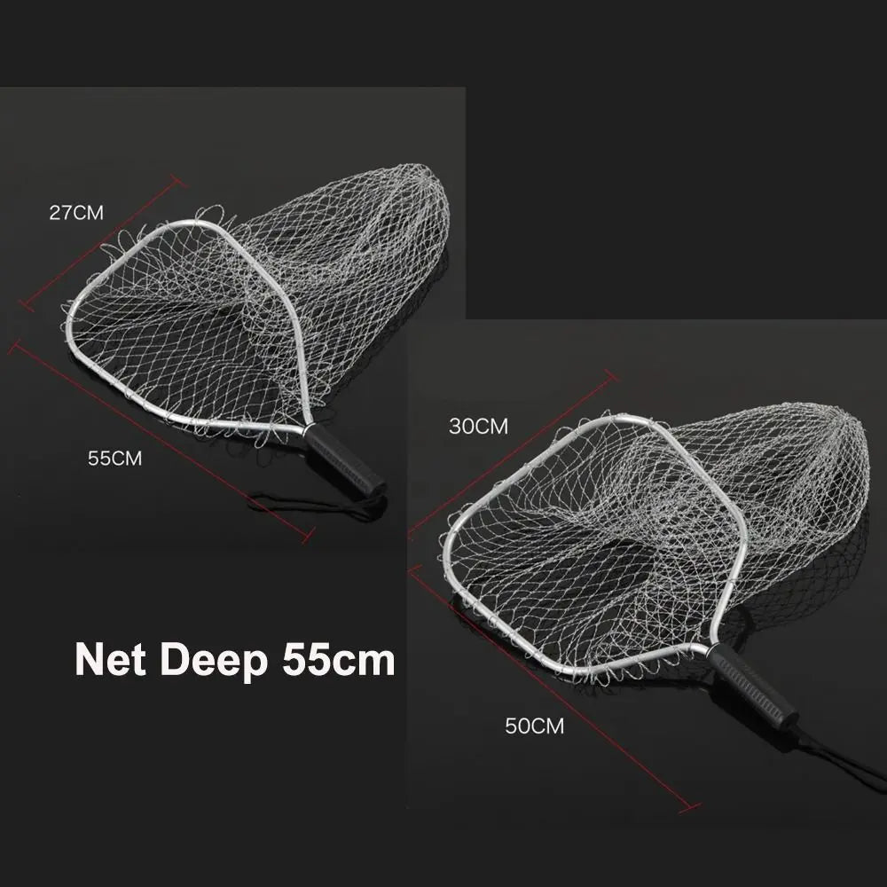 30cm Mesh Fishing Net – Aluminium Alloy, Large Capacity Anti-Hook