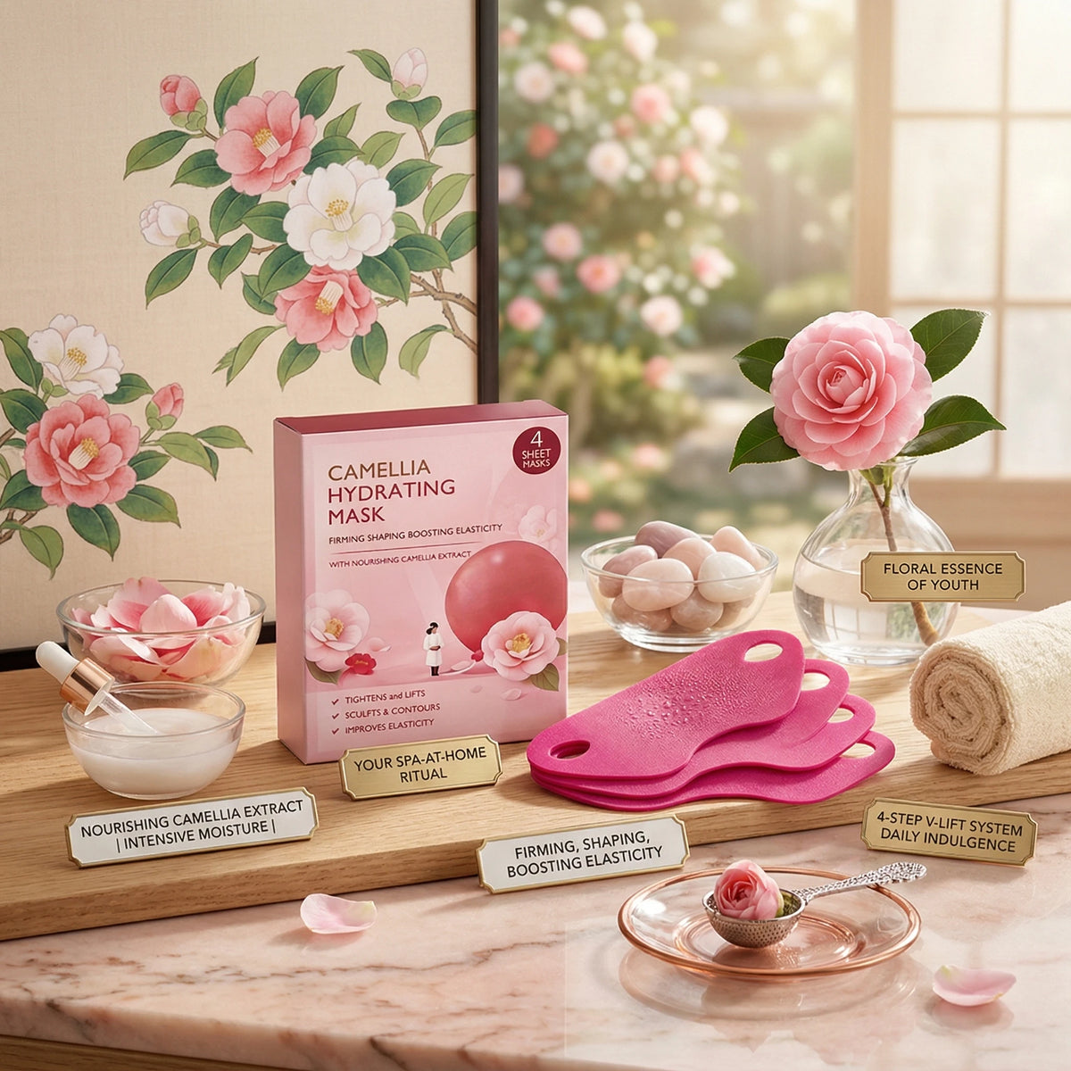 Camellia Hydrating Jawline Firming Mask | V-Shape Face Lift