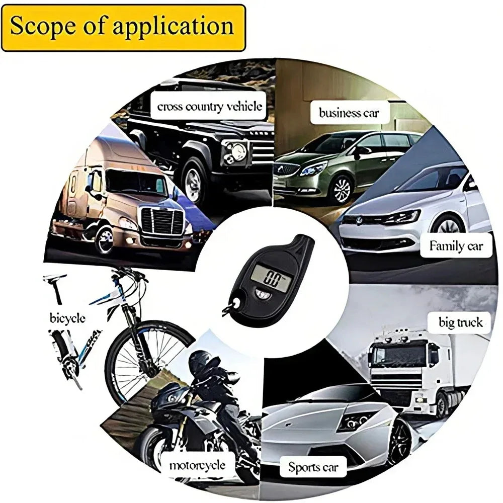 Mini Digital Keychain Tire Pressure Gauge – LCD Display