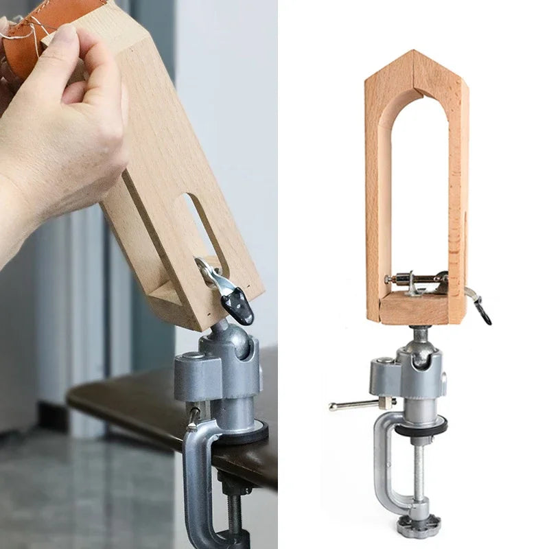 360° Rotating Wooden Leather Stitching Clamp | DIY Leathercraft