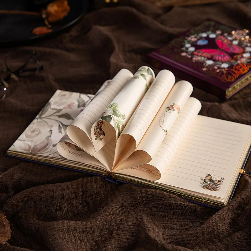 Retro Gothic Butterfly Rose Notebook | Fairy Tale Journal