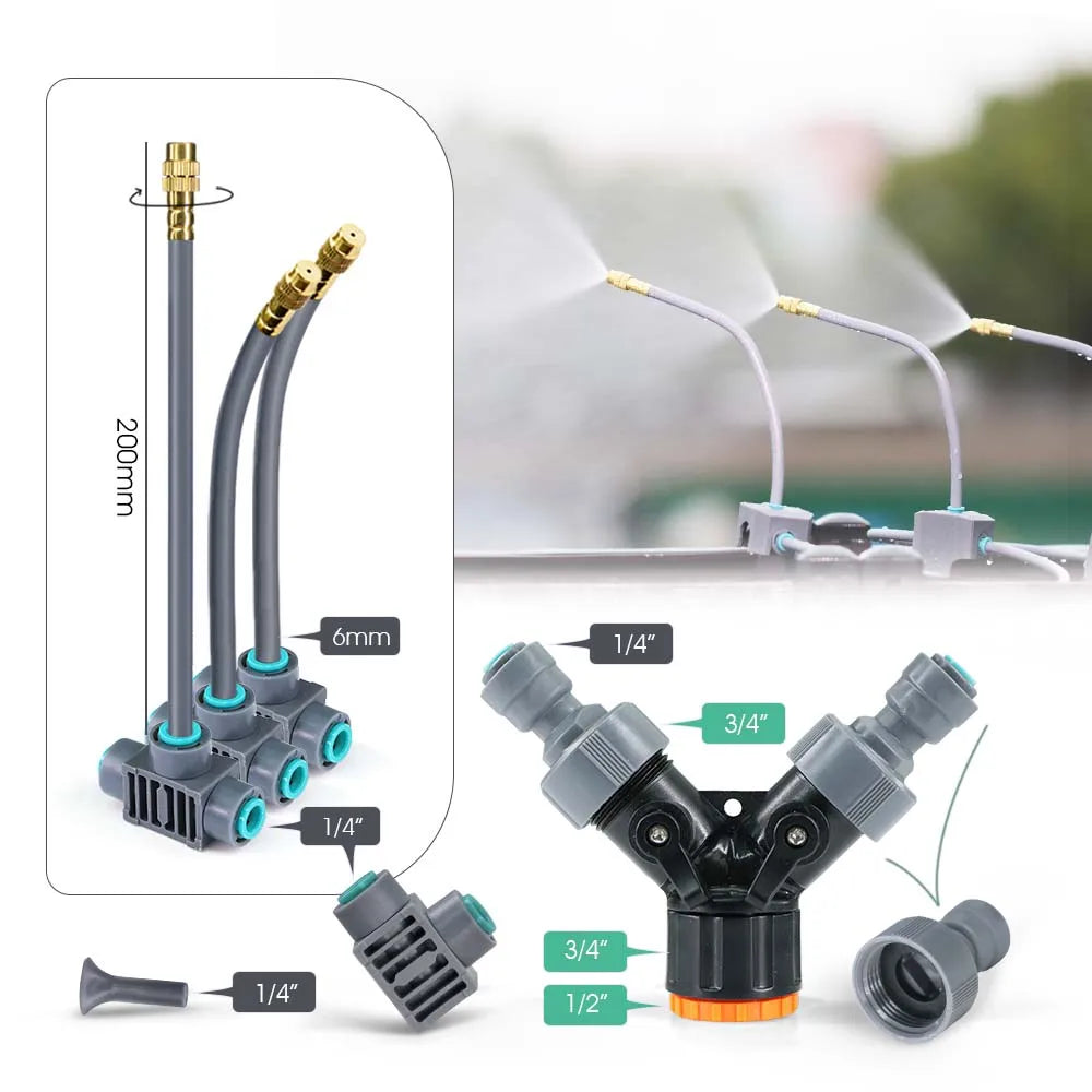 Remote Control Garden Watering Timer & Atomizing Spray Kit