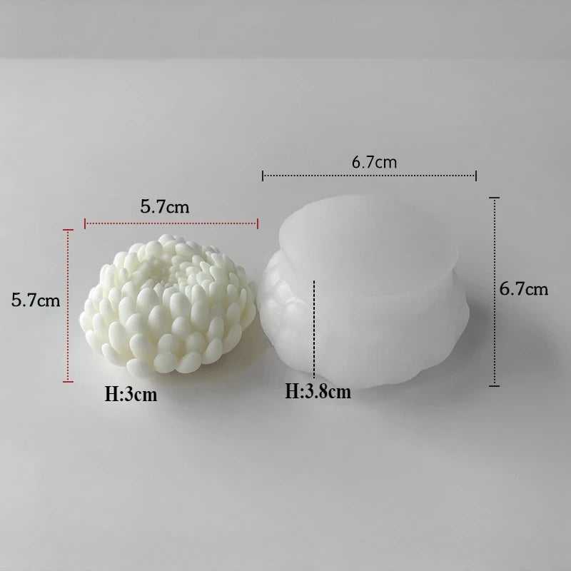 3D Flower Silicone Mold – Rose Peony Candle Soap Baking
