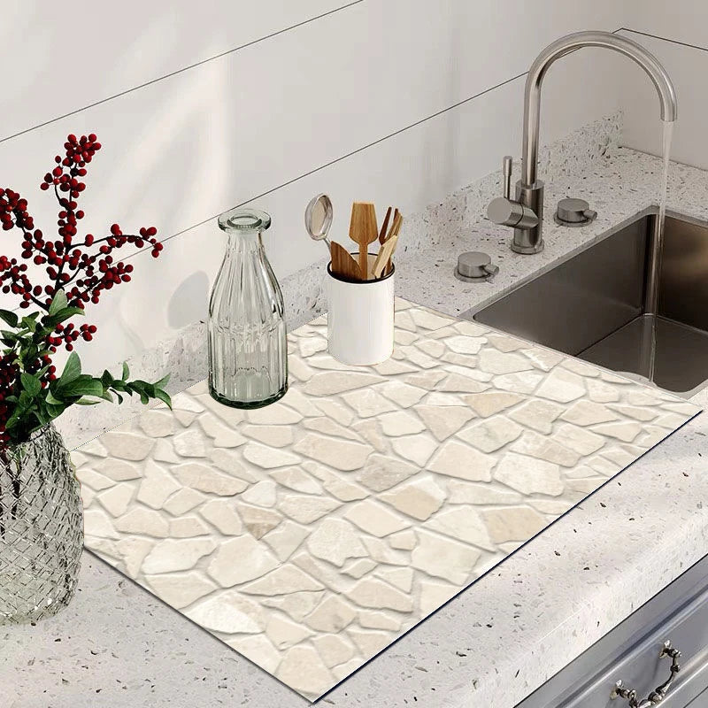 Wabi-Sabi Diatomite Dish Drying Mat | Absorbent Kitchen Mat