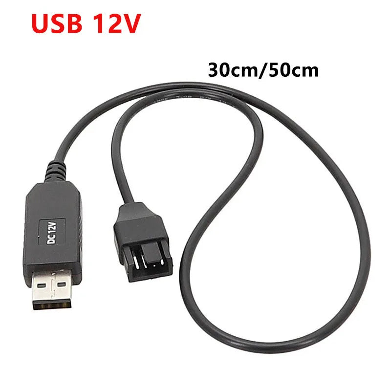 USB to 4-Pin 5V–12V Boost Cable for Computer Cooling Fan