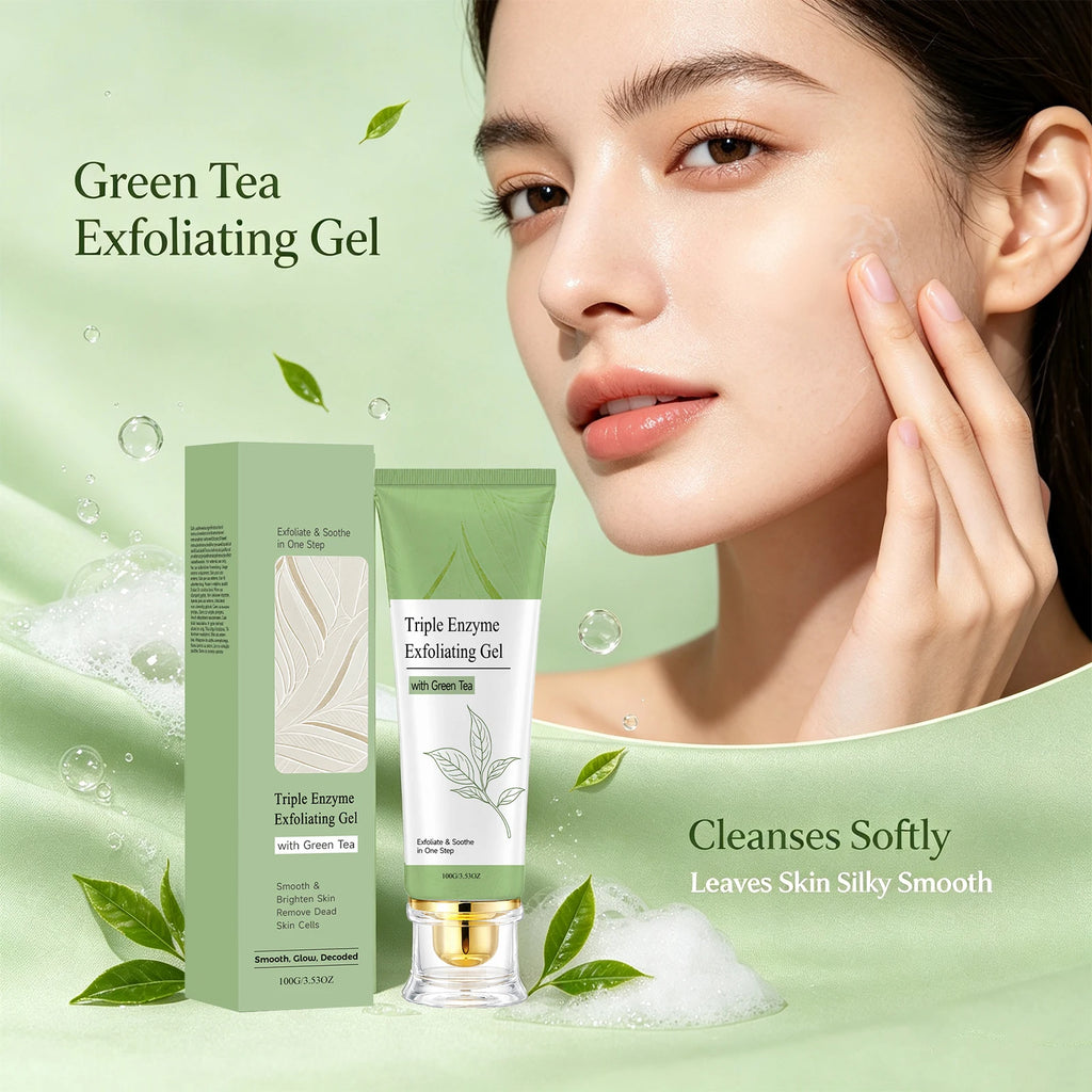 Triple Enzyme Green Tea Exfoliating Face Peel Gel | Brightening