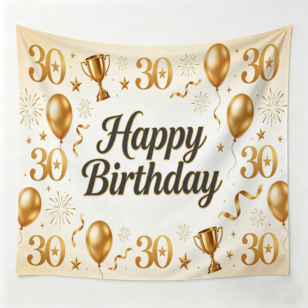 Golden Tulip Pearl Birthday Party Backdrop Hanging Cloth