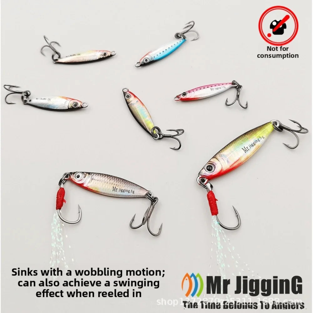 Micro Metal Jig Spoon Lures 1.5g 3g 5g – 3D Cast Fishing Bait