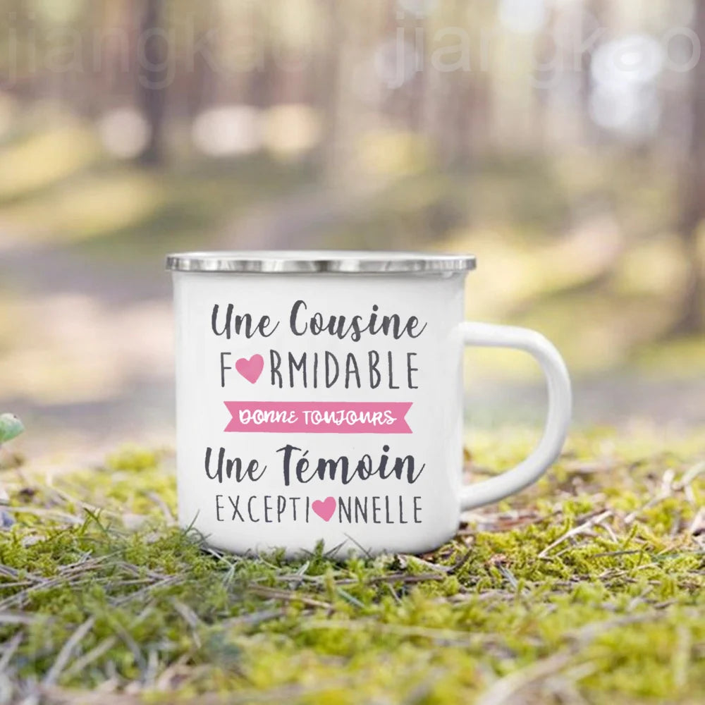 Wedding Witness Gift Enamel Mug – Friend, Sister & Family