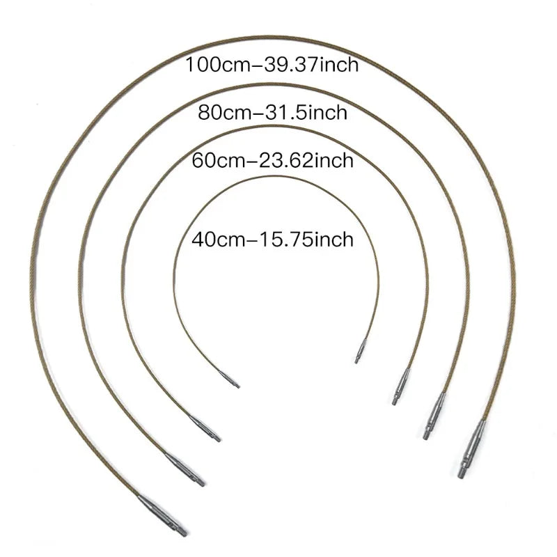 12-Size Golden Aluminum Tunisian Interchangeable Crochet Hook Set