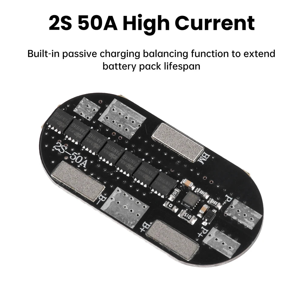 2S 50A 3.7V Lithium Battery BMS Protection Board – 21700