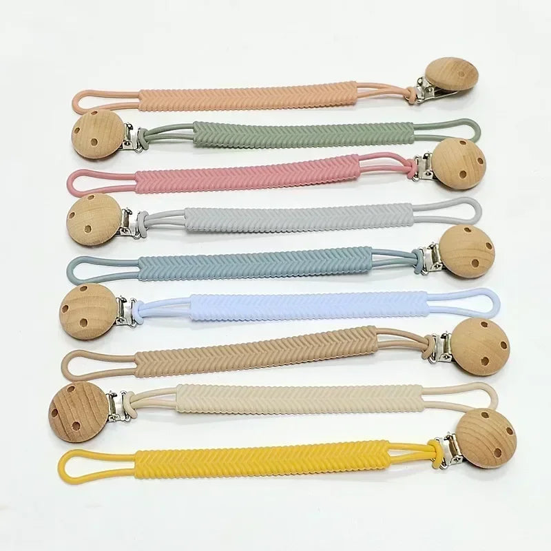 Baby Silicone Pacifier Clip Chain & Teether – BPA Free Rainbow