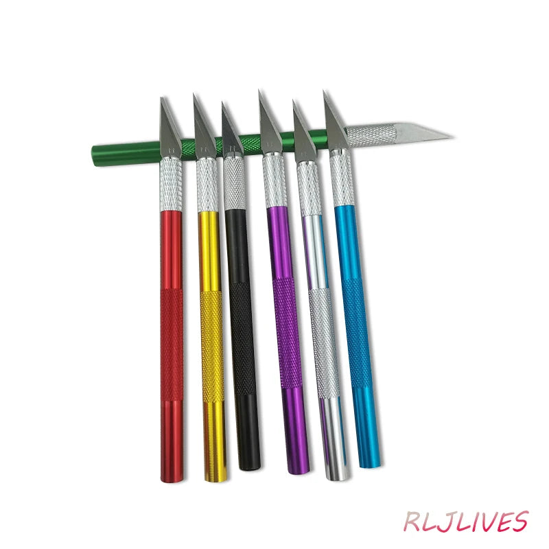 Leather Carving Knife Pen – Aluminum Handle + 5 Blades
