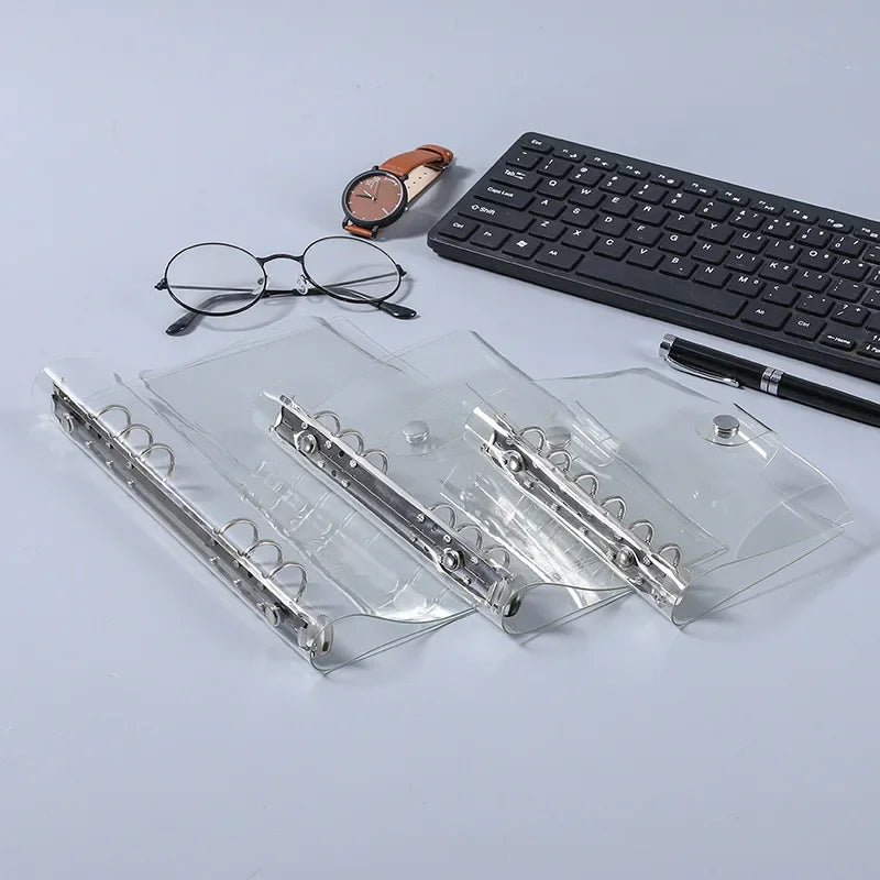 A5 A6 A7 Transparent PVC Loose Leaf Binder Folder 6-Ring