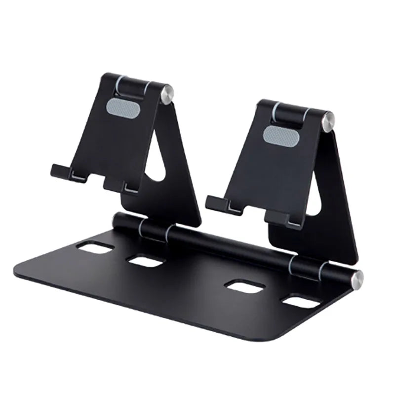 Foldable Dual Phone & Tablet Desktop Stand | Adjustable Metal