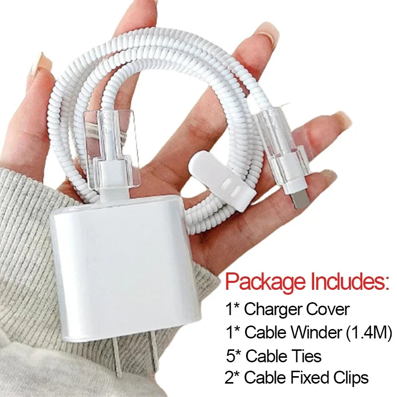 iPhone Charger Case & Cable Winder Kit | TPU 18W 20W Organizer