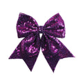 12-Pack 8" Rainbow Glitter Cheer Bow Hair Clips for Girls