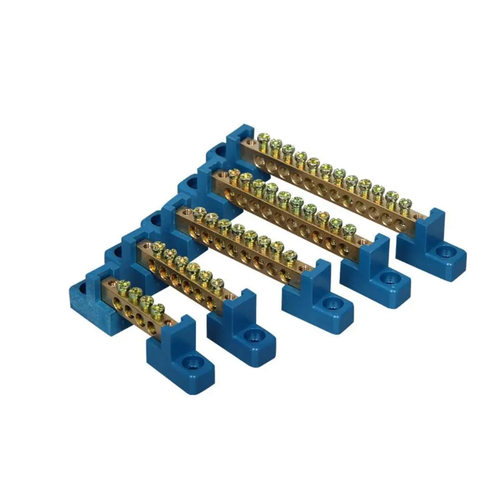 6×9mm Copper Ground Bus Bar | 4–12 Hole Terminal Block