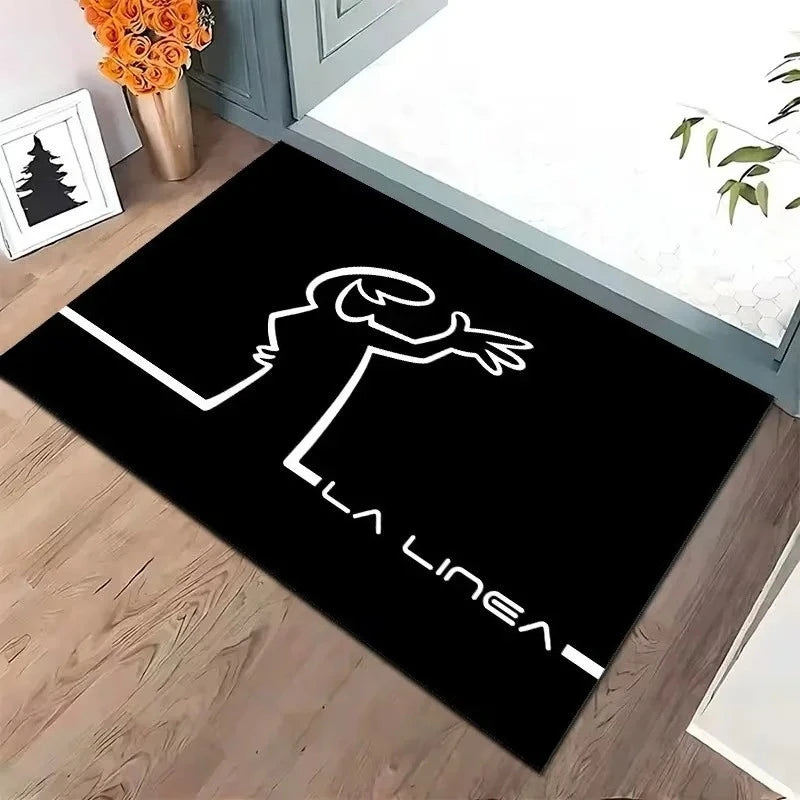 Black Santa Christmas Doormat – Modern Holiday Entryway Mat